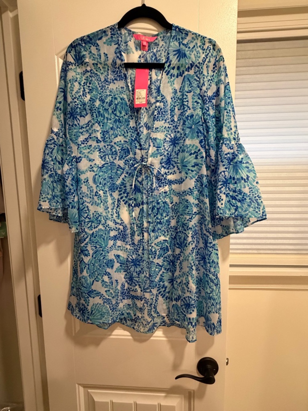 Lilly Pulitzer Blue & Aqua Floral Tie-Front coverup